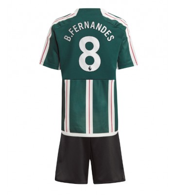 Manchester United Bruno Fernandes #8 Udebanesæt Børn 2023-24 Kort ærmer (+ korte bukser)